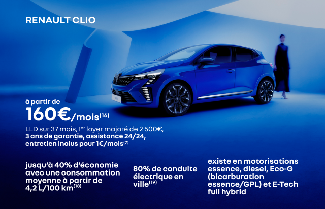 RENAULT CLIO à partir de 160€/mois(16)