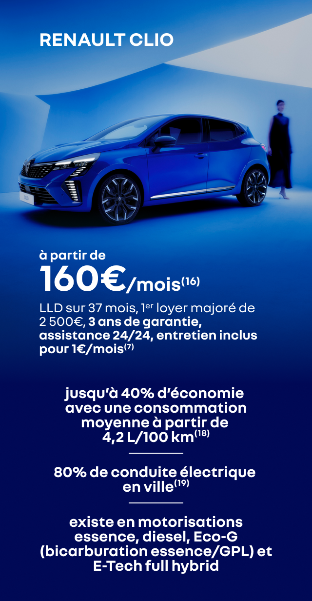 RENAULT CLIO à partir de 160€/mois(16)